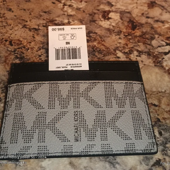 Michael Kors Black and Grey Wallet Card Holder Nwt - Picture 5 of 6